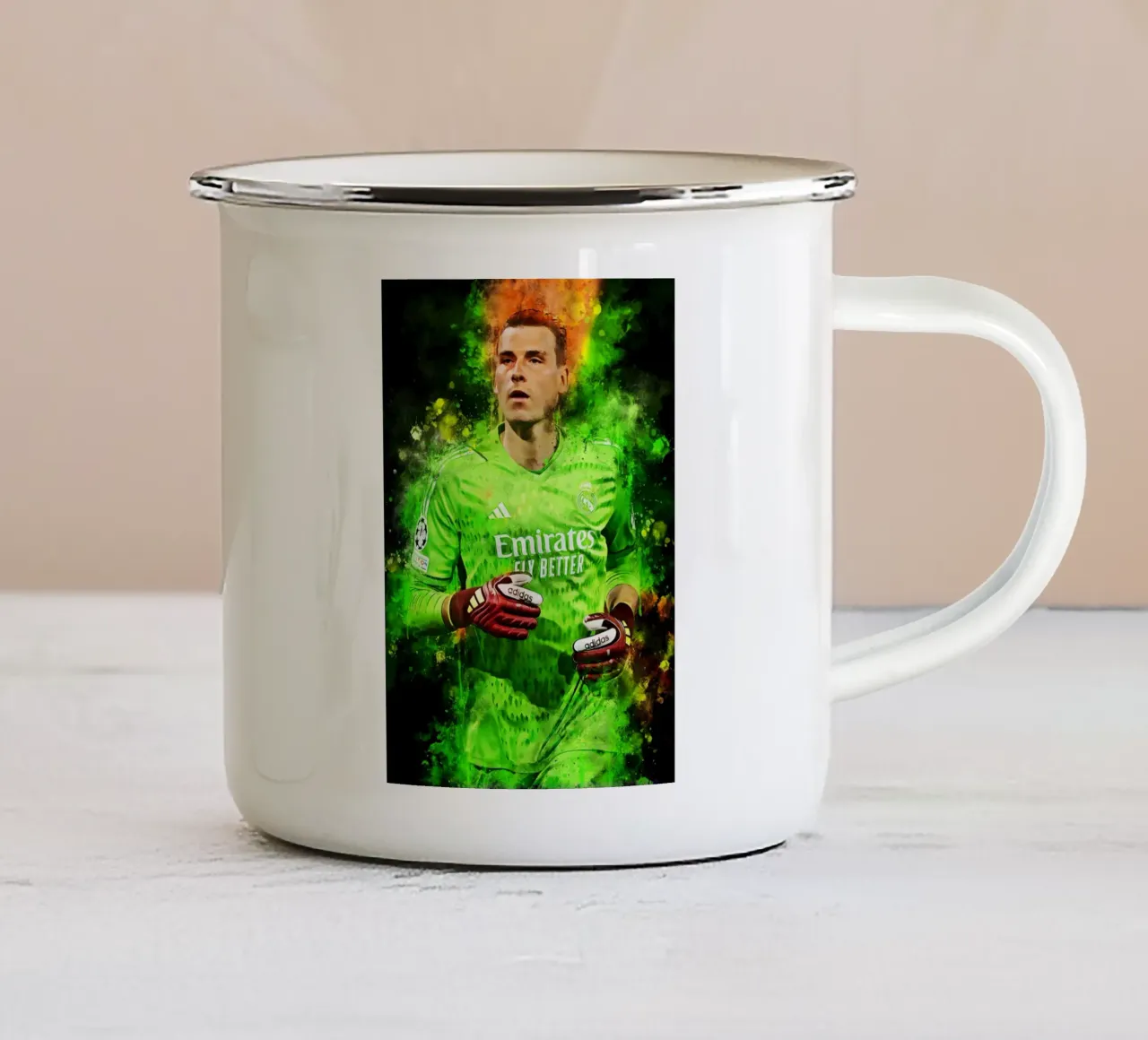 Andriy Lunin tazza in smalto da MasterInkArt