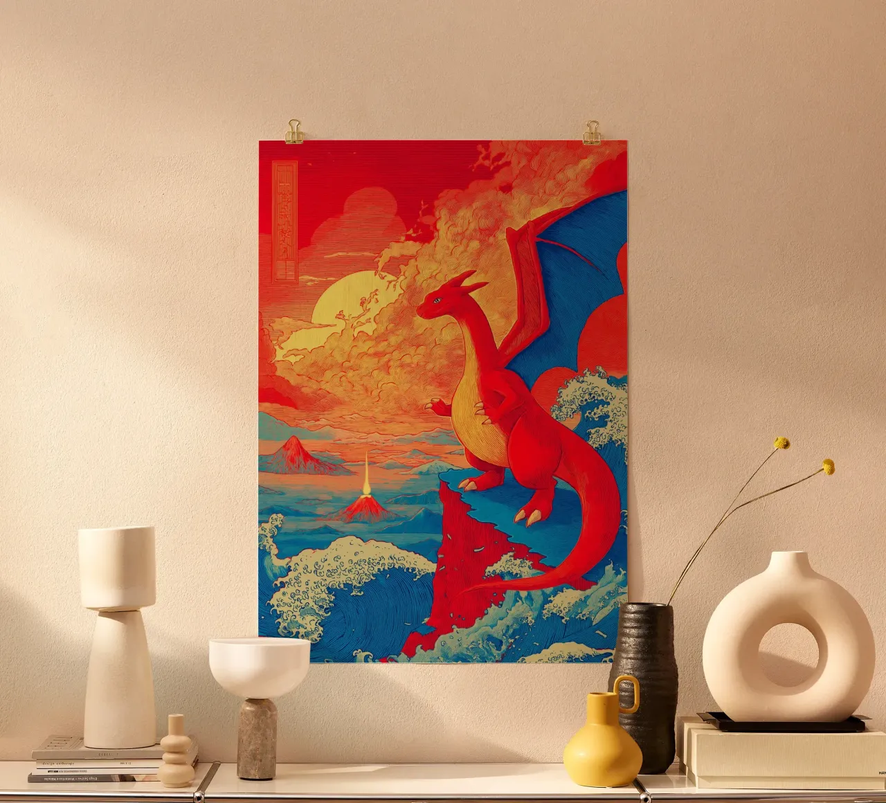 Pokemon poster con telaio in legno da Fleur de Lys