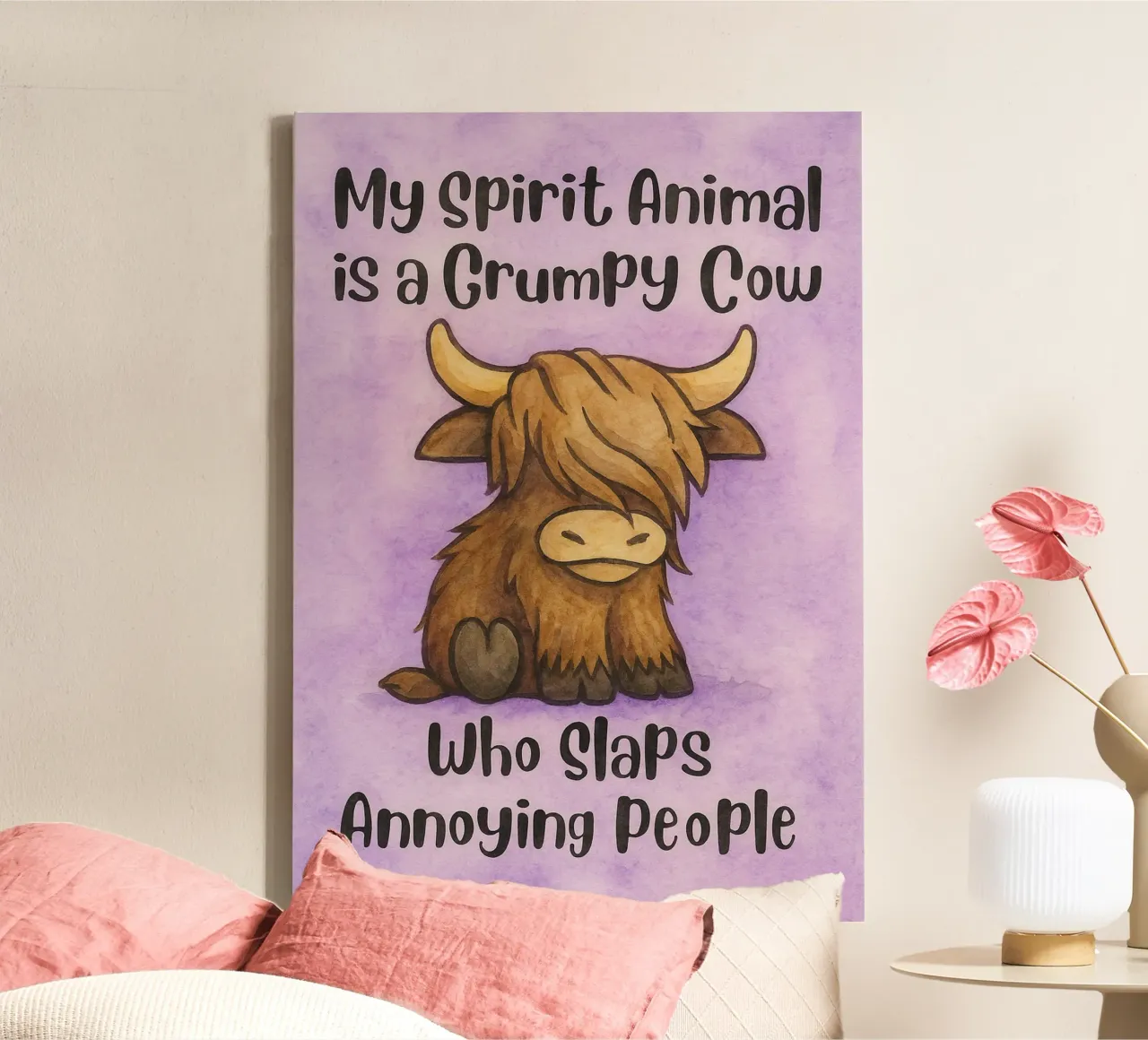 my spirit animal funny grumpy cow canvas with Floater frame by limous