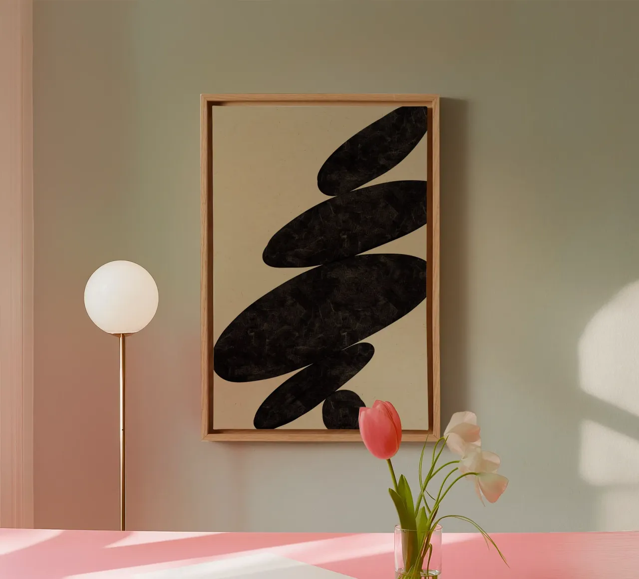 Stone Harmony No 03 tela con Cornice a cassetta da treechild
