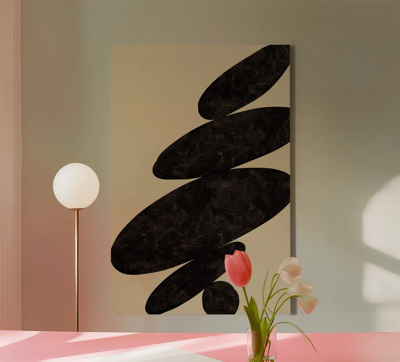 Stone Harmony No 03 tela con Cornice a cassetta da treechild