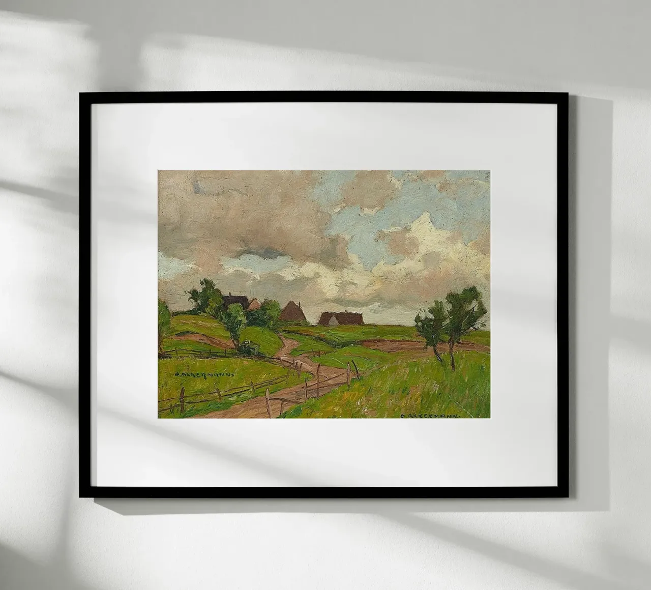 casa con ampio cortile poster con telaio in alluminio da iding store