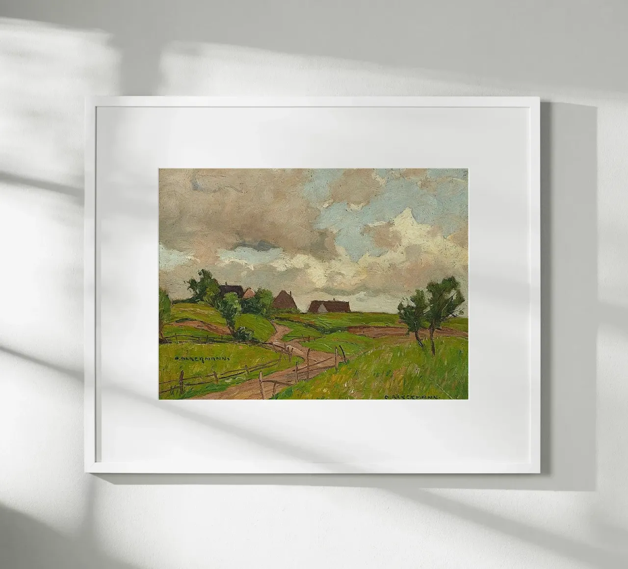 casa con ampio cortile poster con telaio in alluminio da iding store