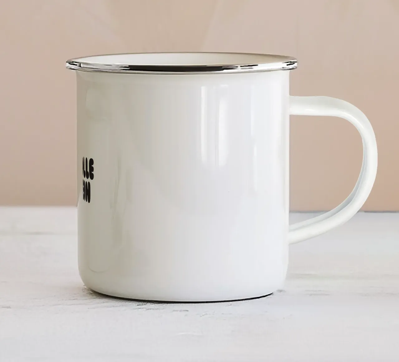 Hölle Nein tazza in smalto da Verplanungsagentur