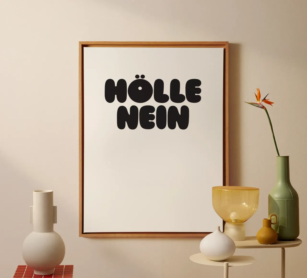 Hölle Nein canvas met Baklijst van Verplanungsagentur