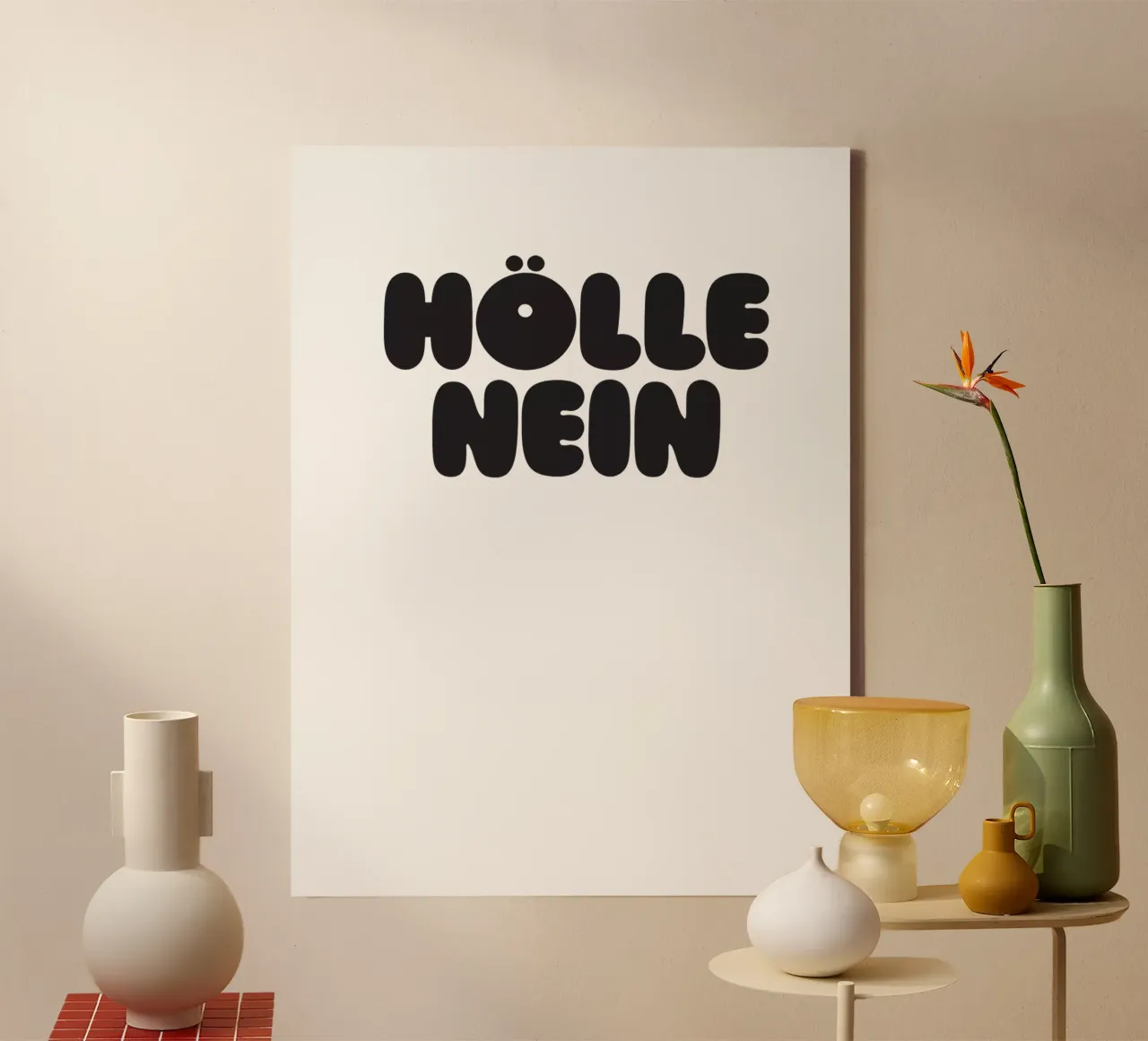 Hölle Nein canvas met Baklijst van Verplanungsagentur