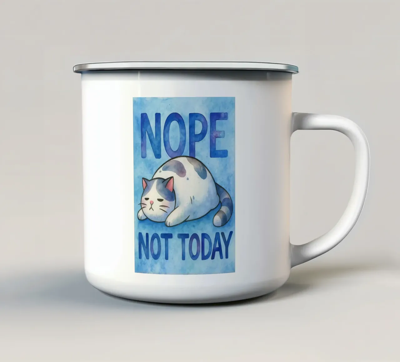 No, non oggi, gatto divertente tazza in smalto da limous