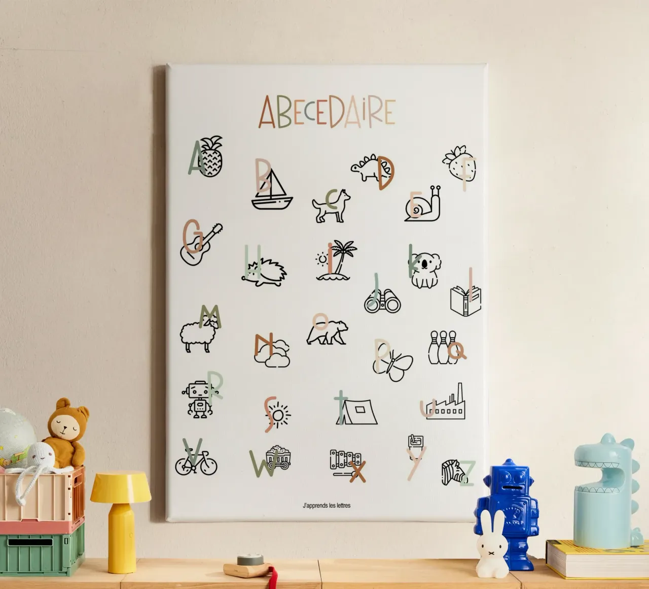 Mon 1er abécédaire canvas met Baklijst van Idées & Création