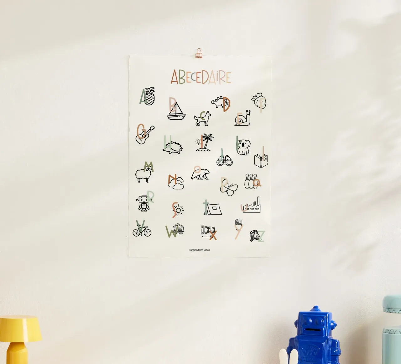 Mon 1er abécédaire poster con telaio in alluminio da Idées & Création