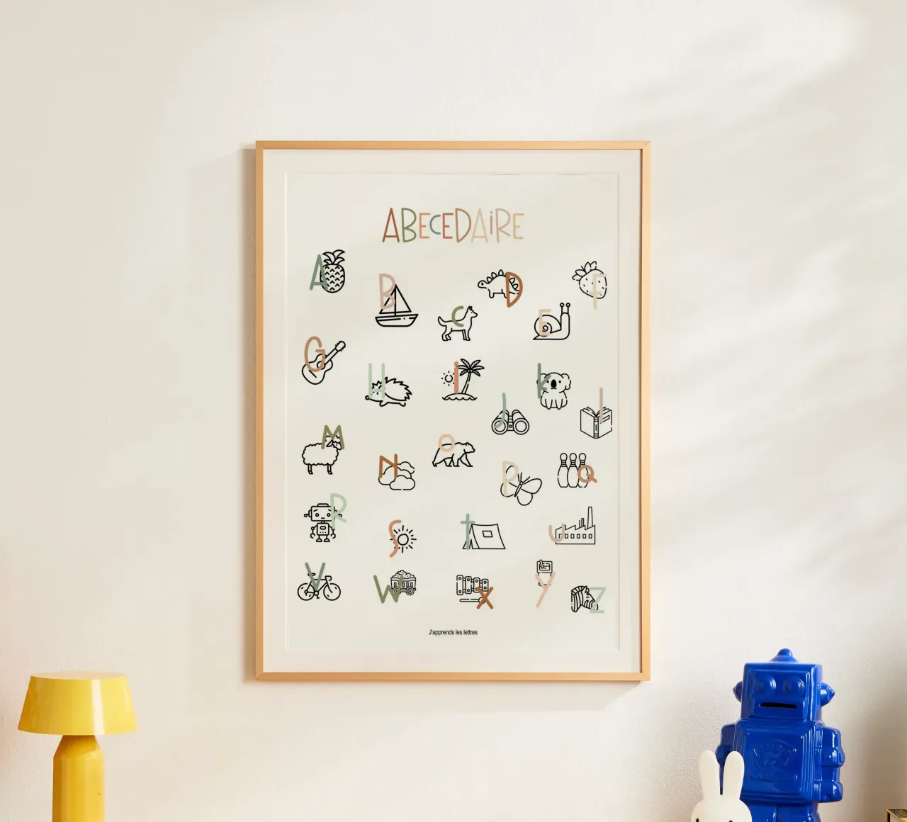 Mon 1er abécédaire poster con telaio in alluminio da Idées & Création