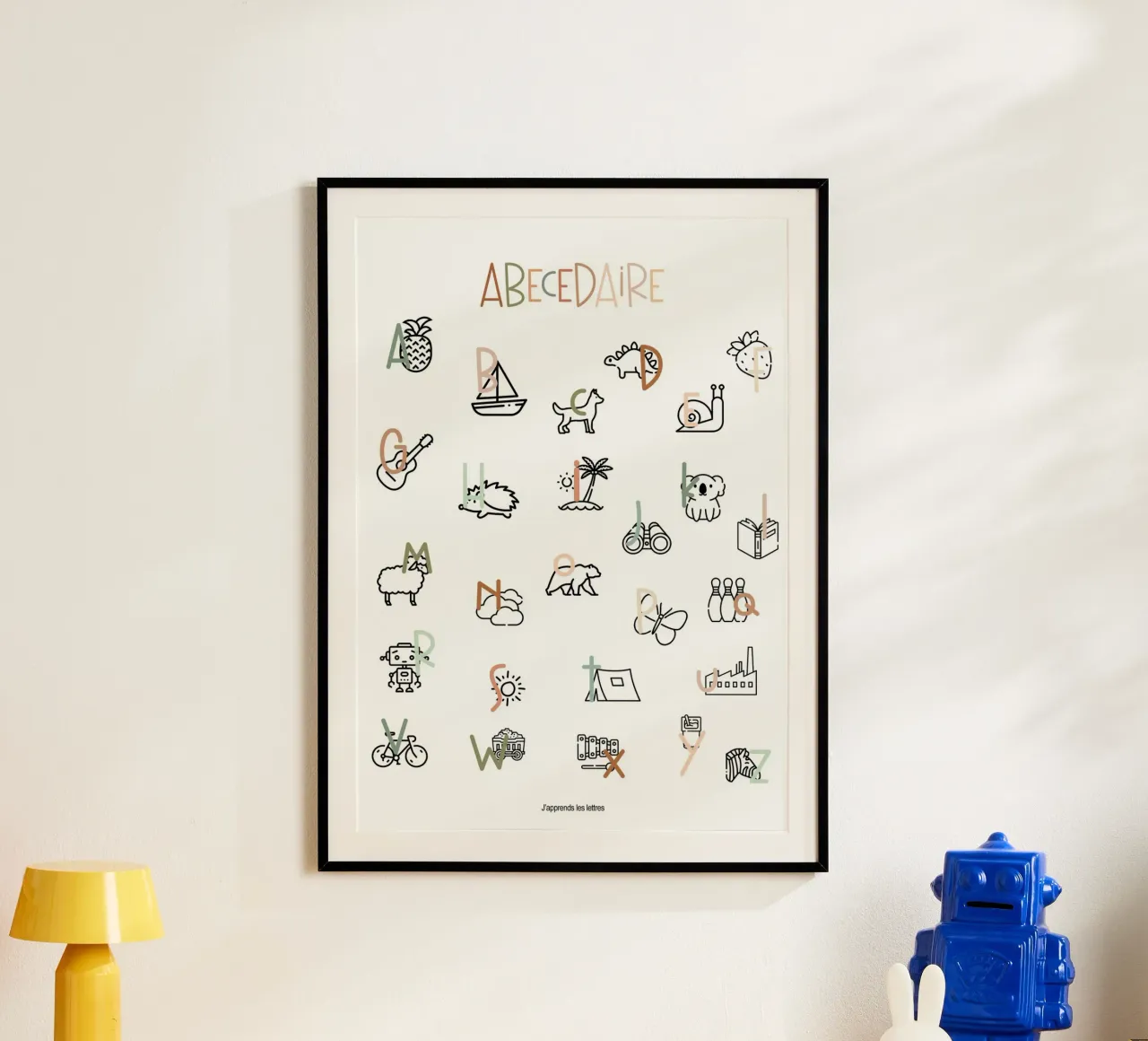 Mon 1er abécédaire poster con telaio in alluminio da Idées & Création