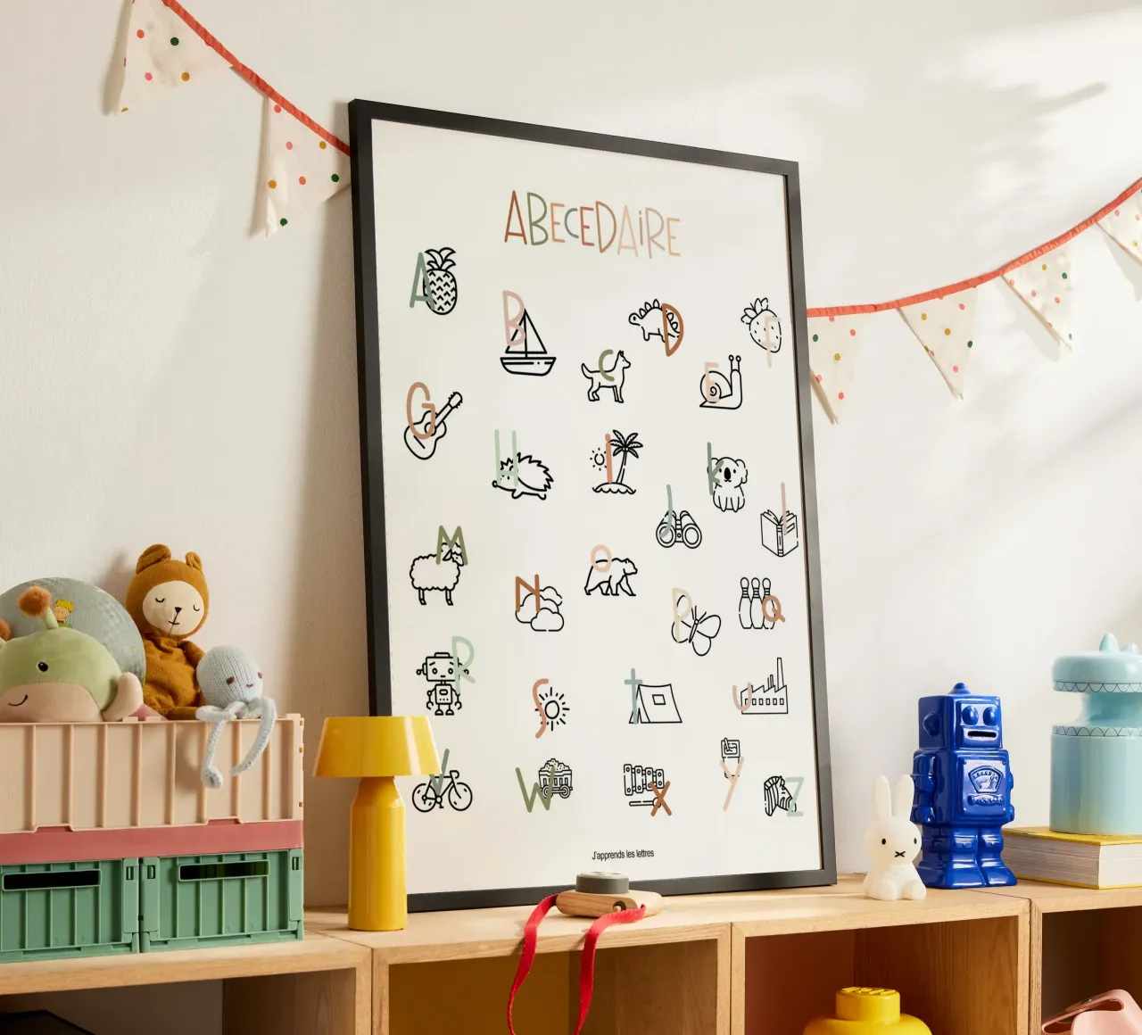 Mon 1er abécédaire poster con telaio in alluminio da Idées & Création