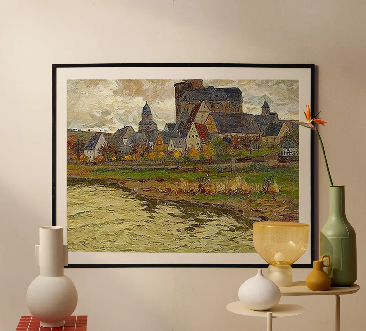 Otto Ackermann Casa sul lago del deserto astratto poster da The Bakulans