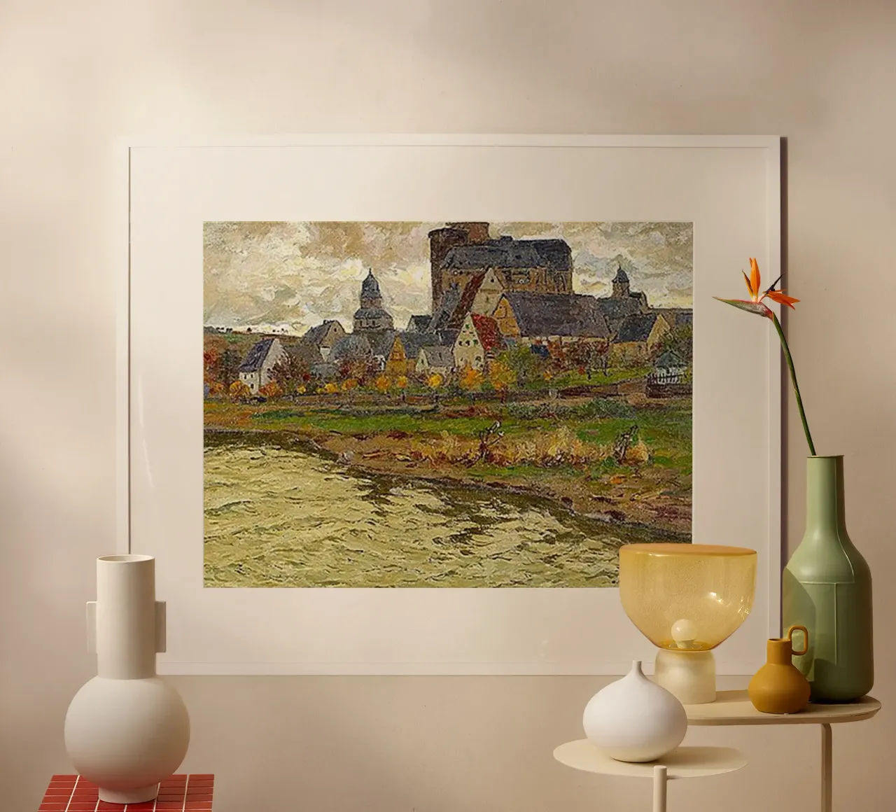 Otto Ackermann Casa sul lago del deserto astratto poster da The Bakulans