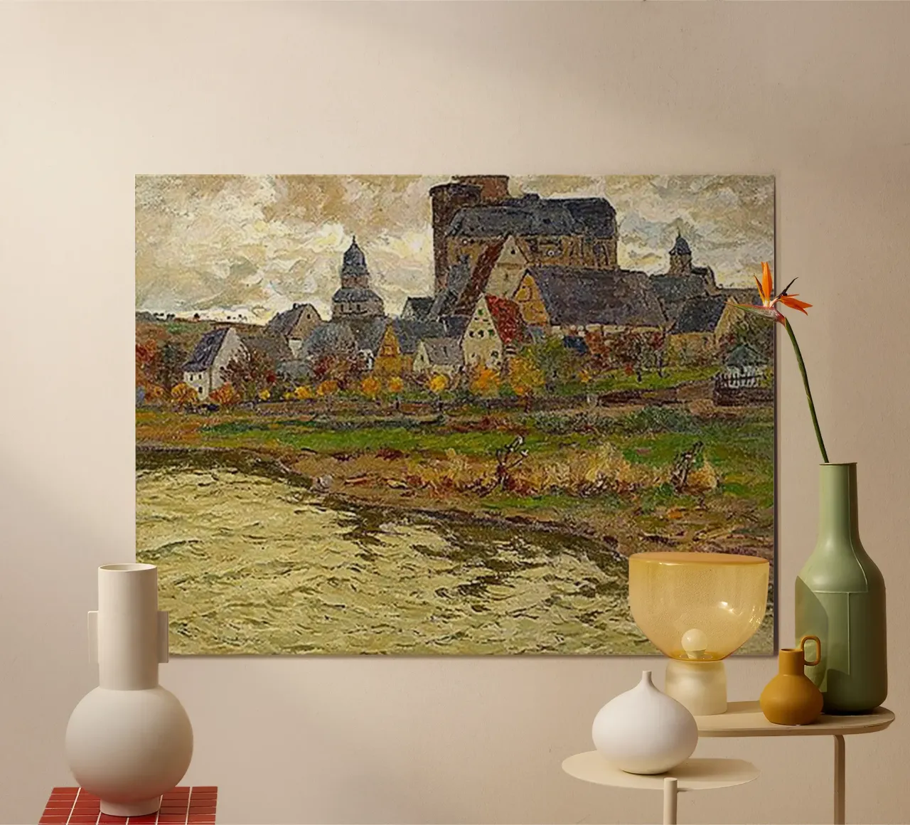 Otto Ackermann Casa sul lago del deserto astratto poster da The Bakulans