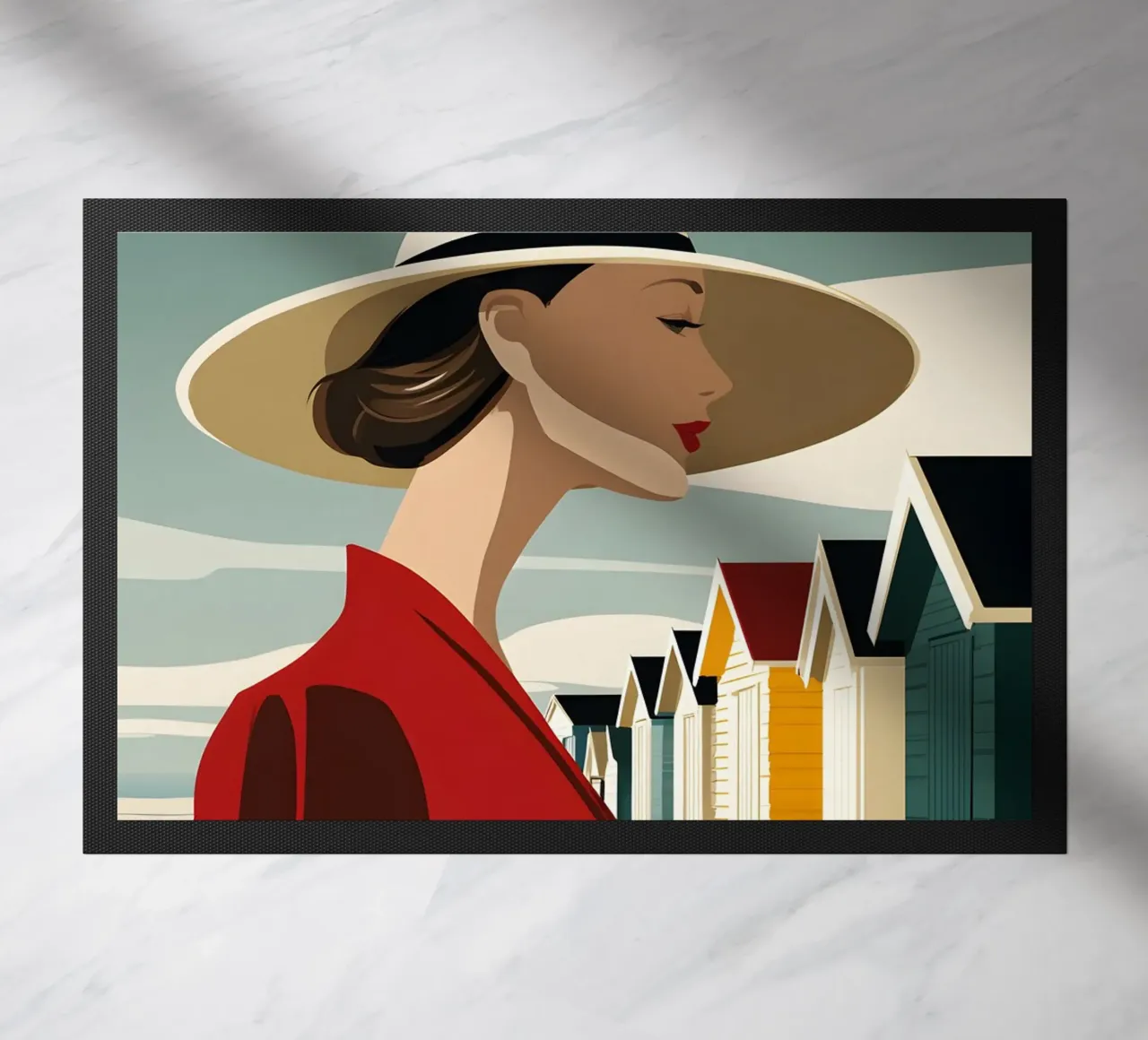 Bath cabins doormat by M-Ulrich-Digital Art