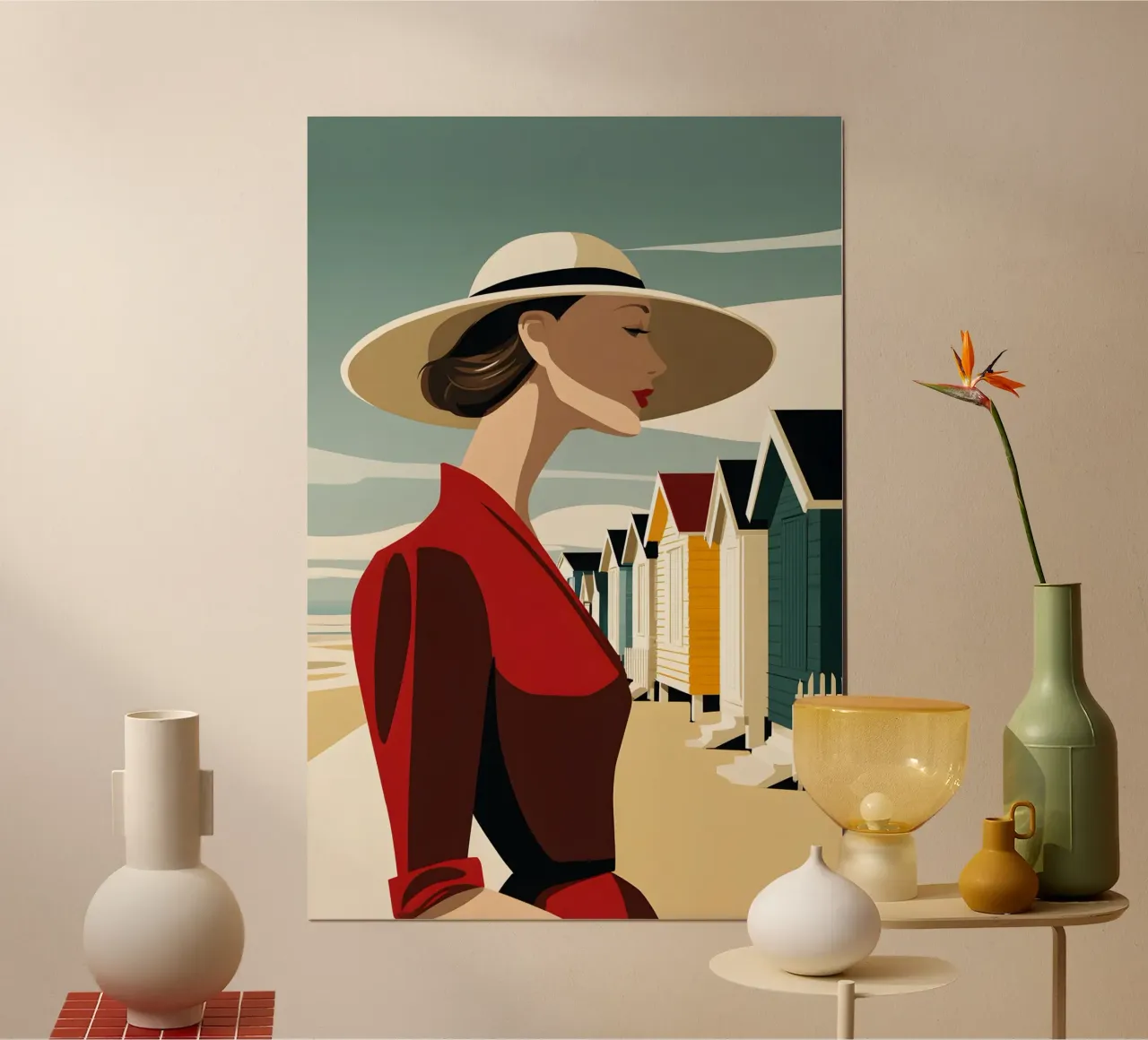 Bath cabins poster by M-Ulrich-Digital Art