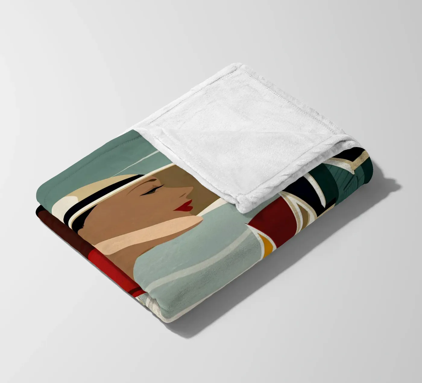 Bath cabins fleece blanket by M-Ulrich-Digital Art