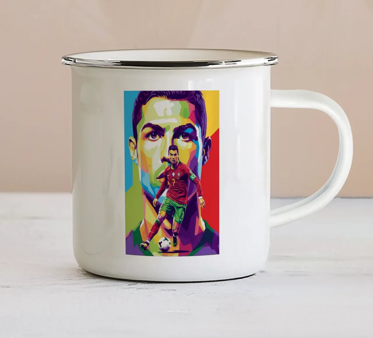 Cristiano Ronaldo prime time tazza in smalto da Hantamrata
