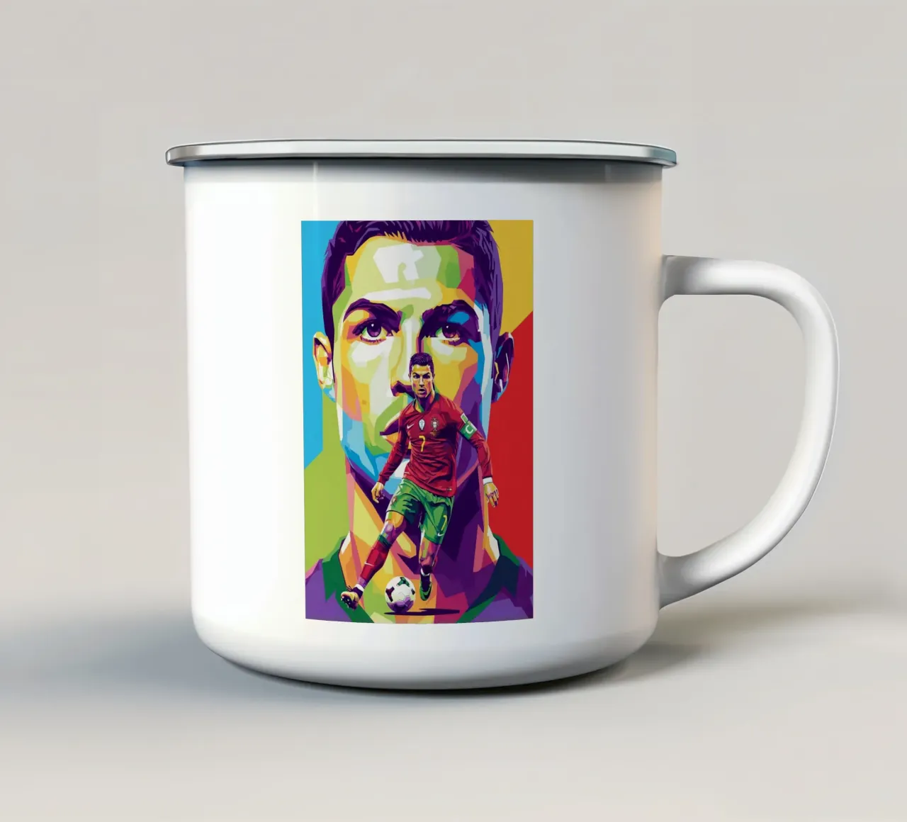 Cristiano Ronaldo prime time tazza in smalto da Hantamrata