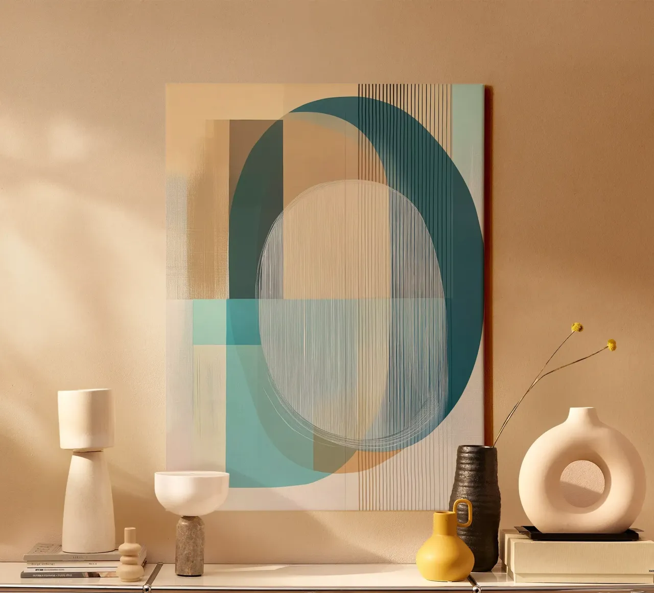 Abstract boho canvas met Baklijst van Imagine