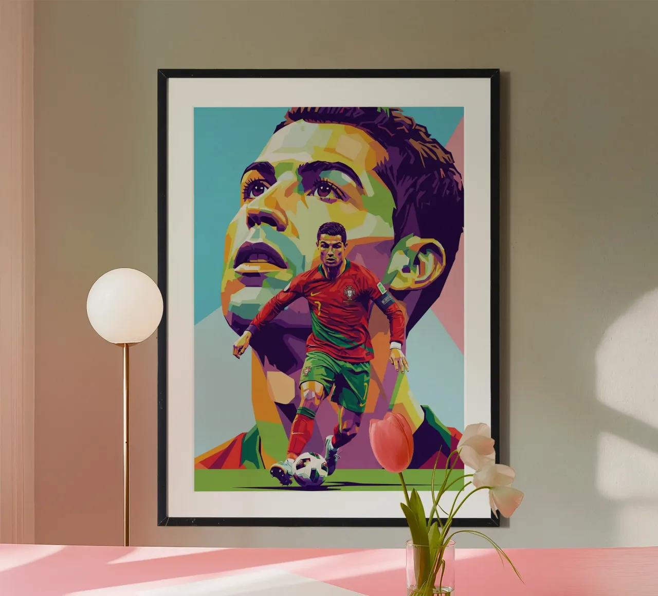 Cristiano Ronaldo artistic design poster con telaio in alluminio da Hantamrata