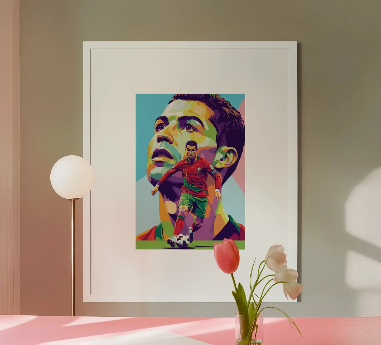 Cristiano Ronaldo artistic design poster con telaio in alluminio da Hantamrata