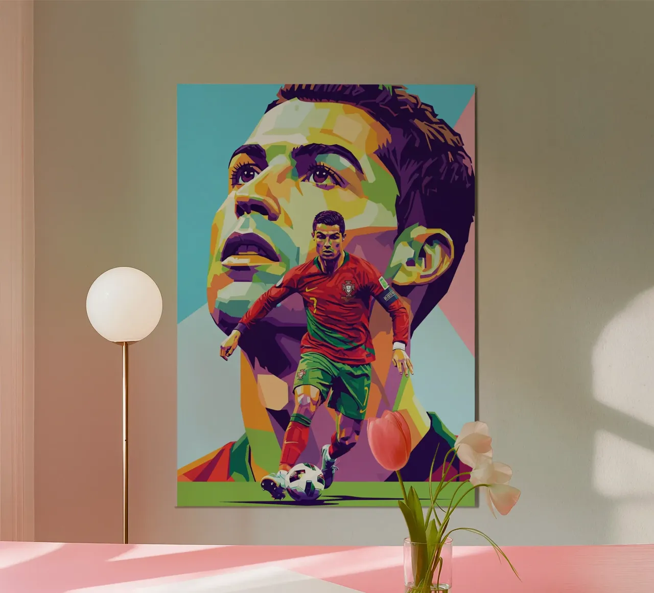 Cristiano Ronaldo artistic design poster con telaio in alluminio da Hantamrata