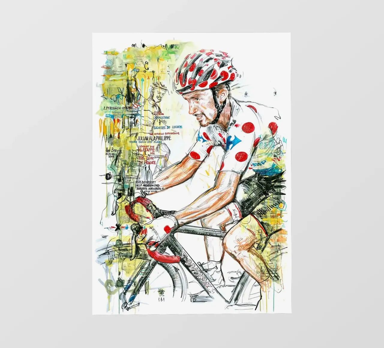 Maglia Polkadots Julian Alaphilippe pellicola backlit da SPECIAL SHOP GENTHO UK