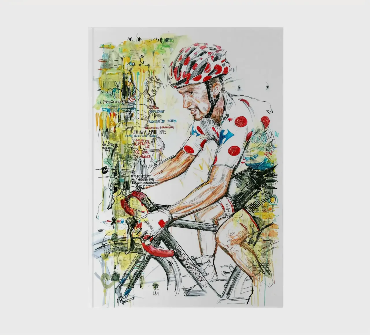 Maillot à pois Julian Alaphilippe carnet de notes de SPECIAL SHOP GENTHO UK