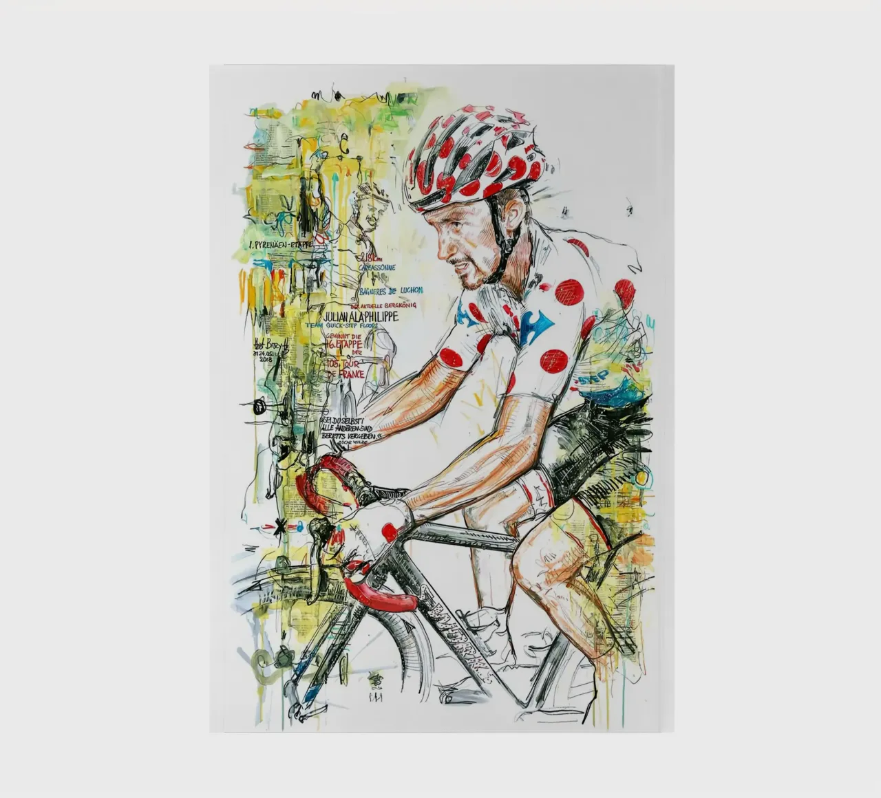 Maillot à pois Julian Alaphilippe carnet de notes de SPECIAL SHOP GENTHO UK