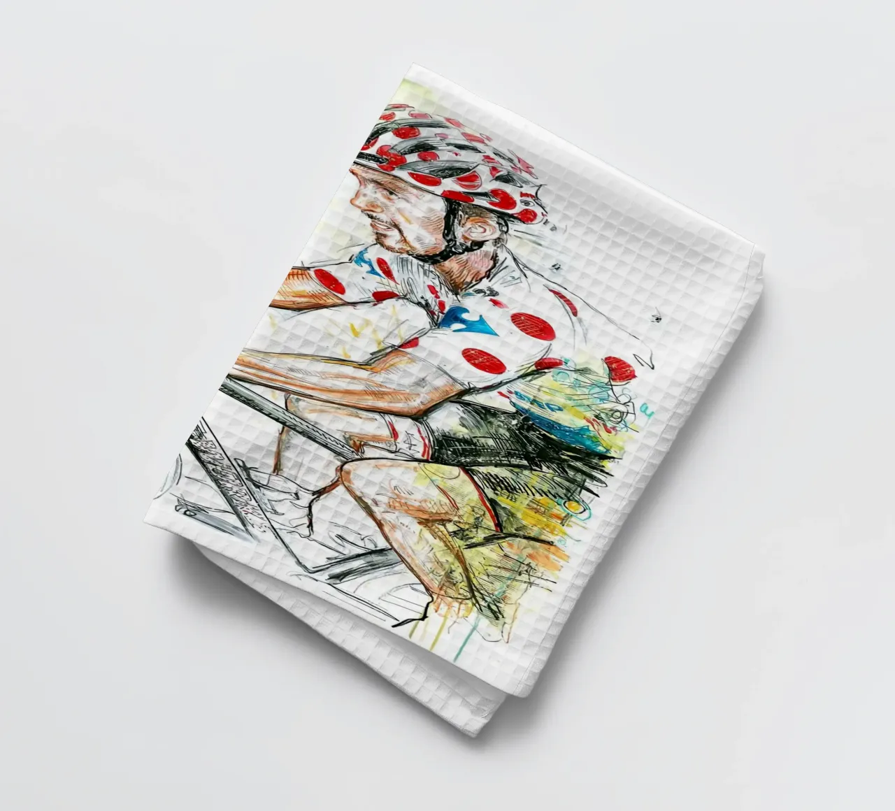 Trikot mit Polkadots Julian Alaphilippe Geschirrtuch von SPECIAL SHOP GENTHO UK