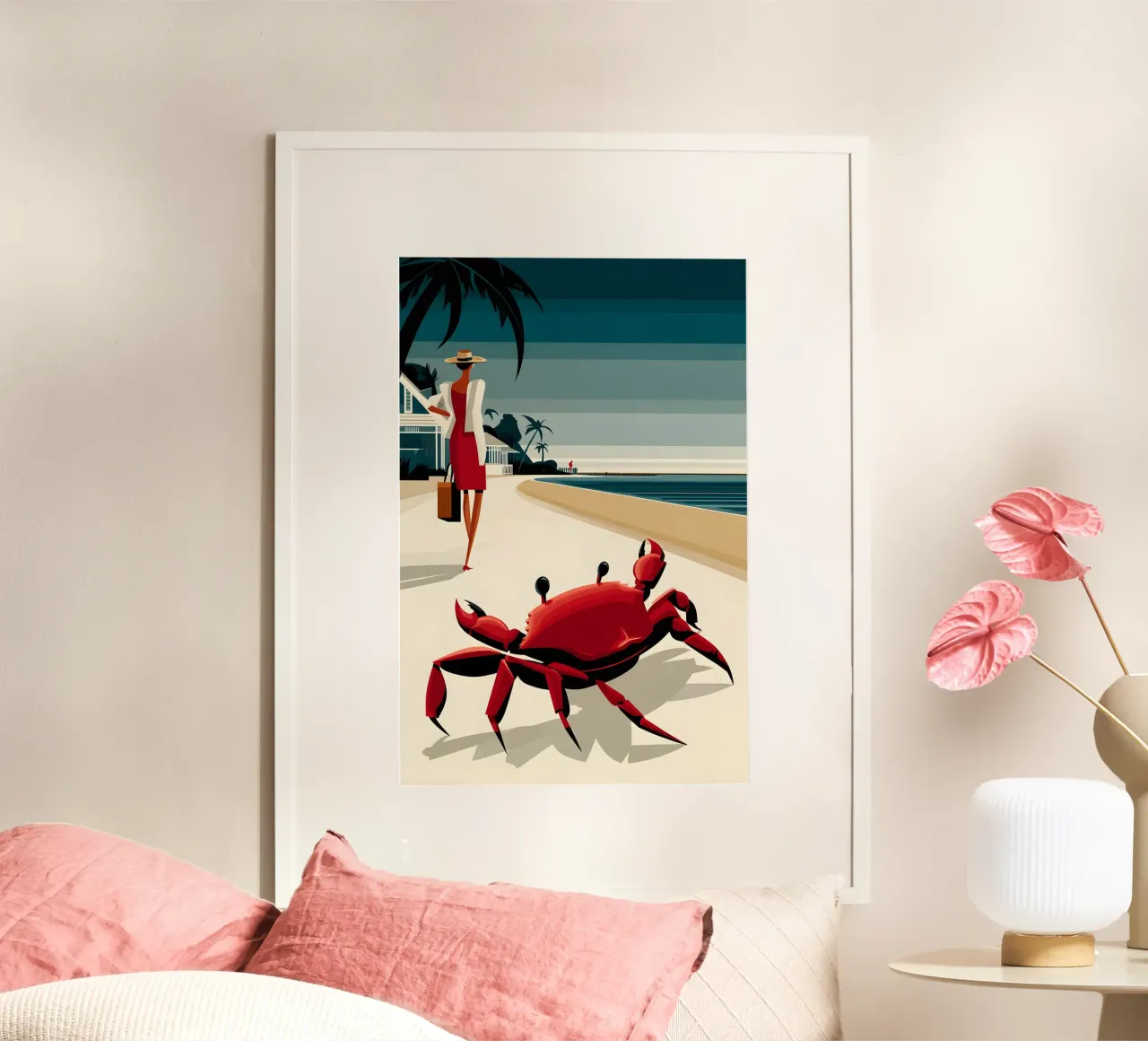Il granchio sulla spiaggia poster da M-Ulrich-Digital Art