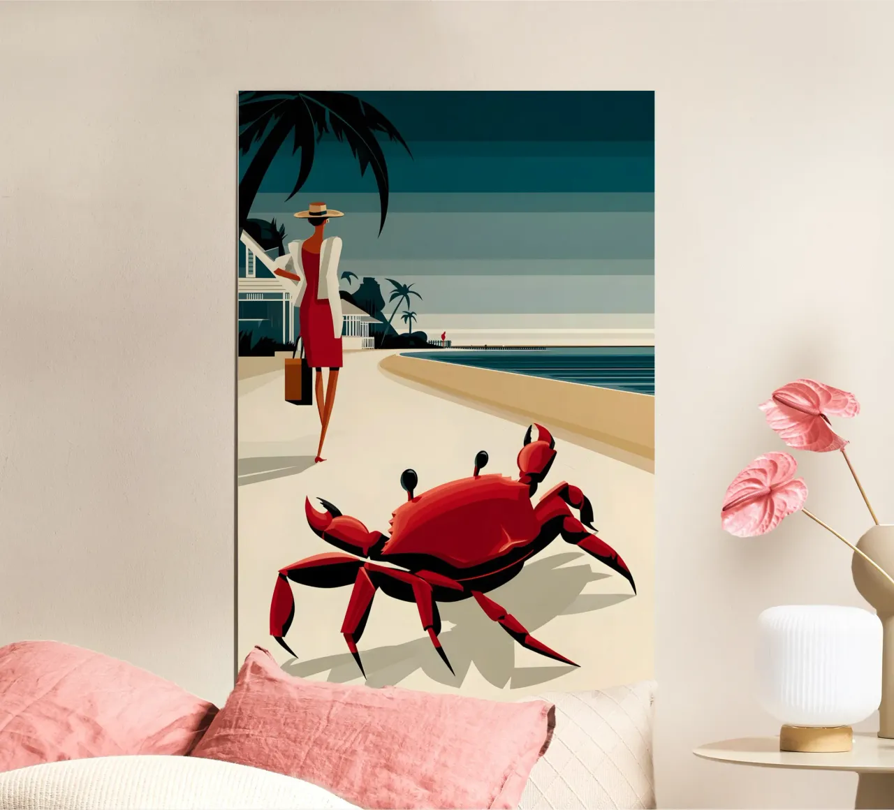 Il granchio sulla spiaggia poster da M-Ulrich-Digital Art