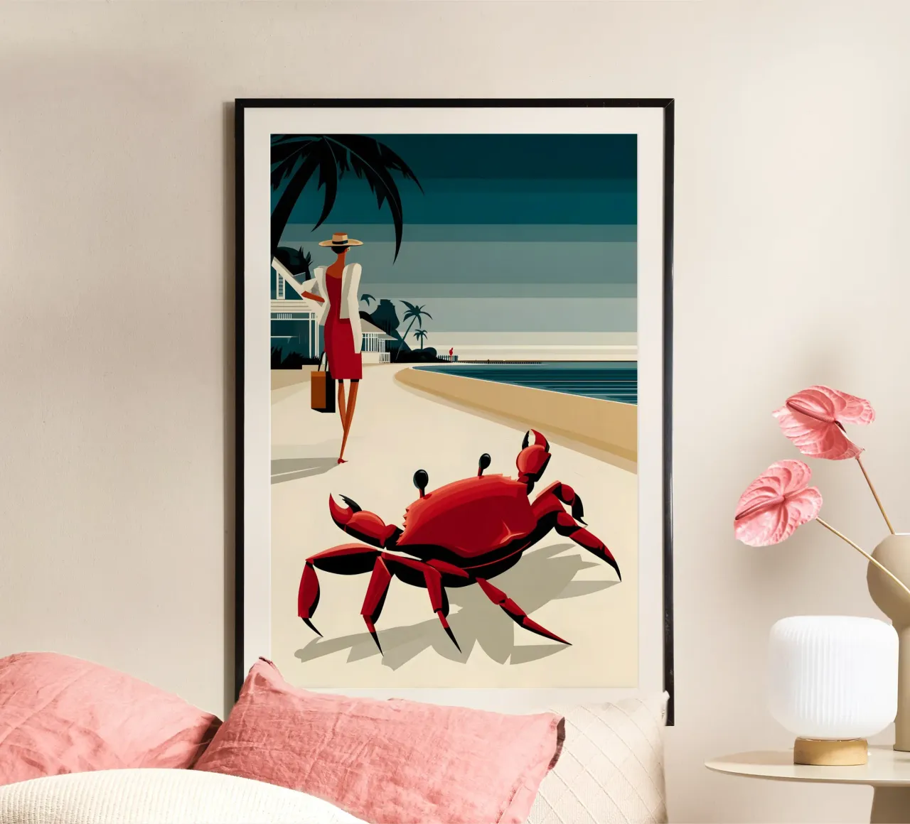 Il granchio sulla spiaggia poster da M-Ulrich-Digital Art