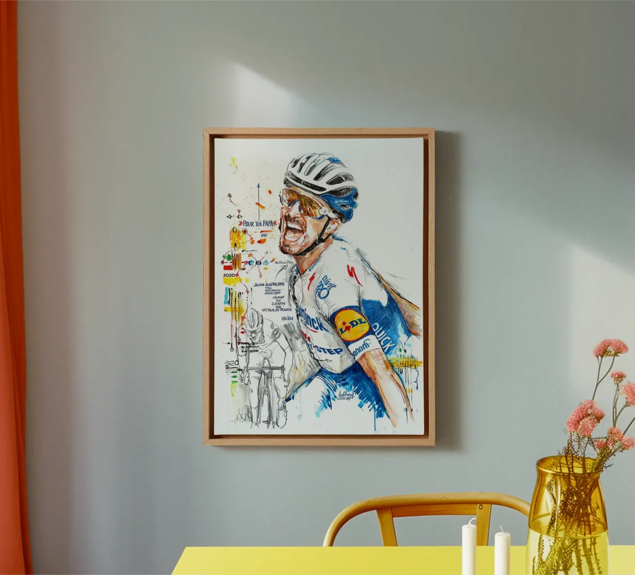 Julian Alaphilippe Deceuninck Quick Step tela con Cornice a cassetta da SPECIAL SHOP GENTHO UK