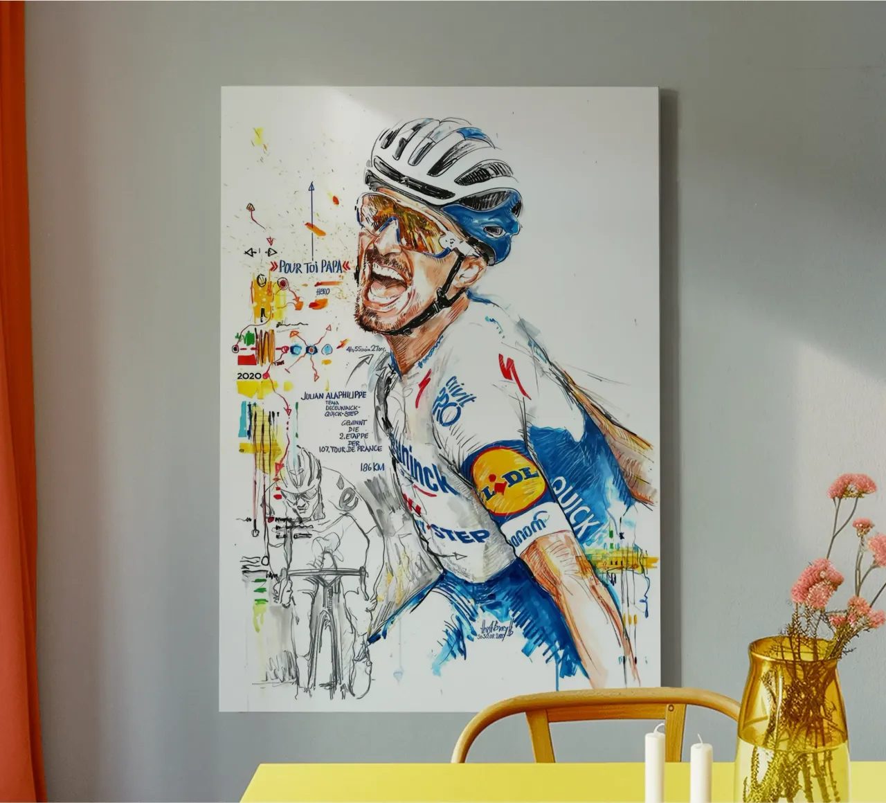 Julian Alaphilippe Deceuninck Quick Step tela con Cornice a cassetta da SPECIAL SHOP GENTHO UK