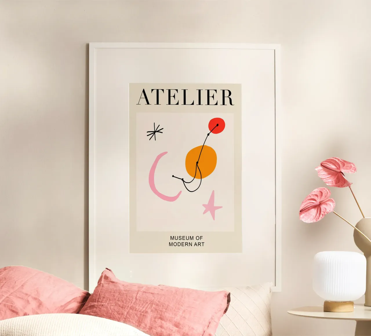 Abstract Atelier Modern Art poster con telaio in plastica da GraceDigitalArtCo