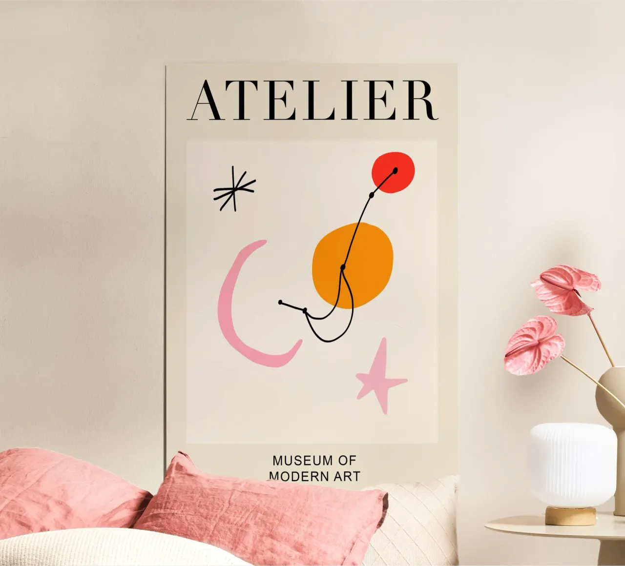Abstract Atelier Modern Art poster con telaio in plastica da GraceDigitalArtCo