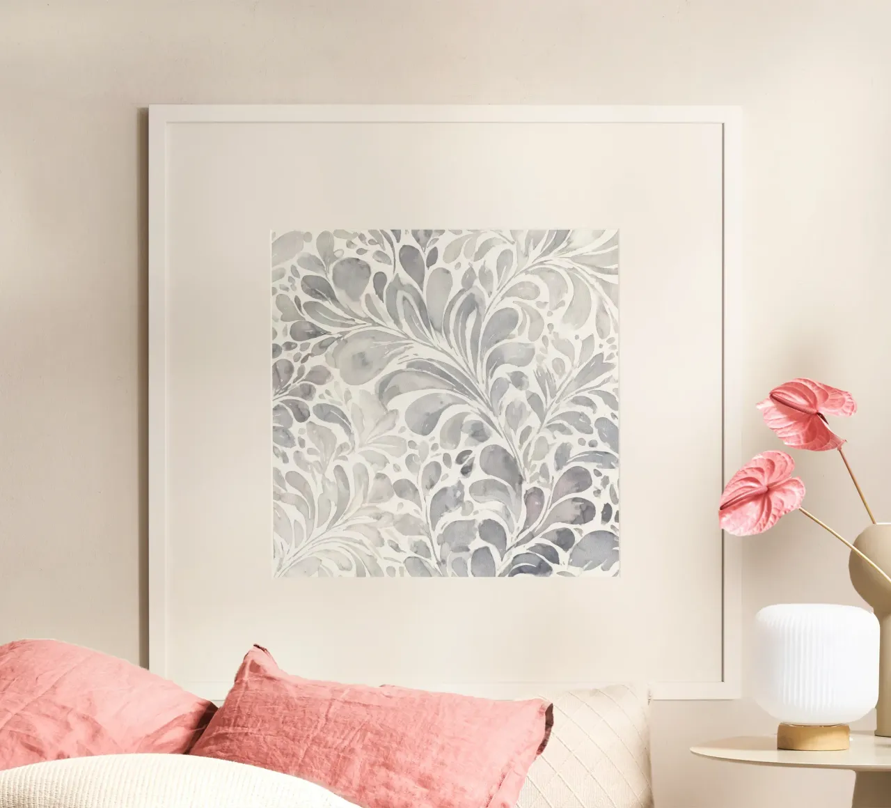 Pillow Pattern No 01 poster with wooden frame by treechild