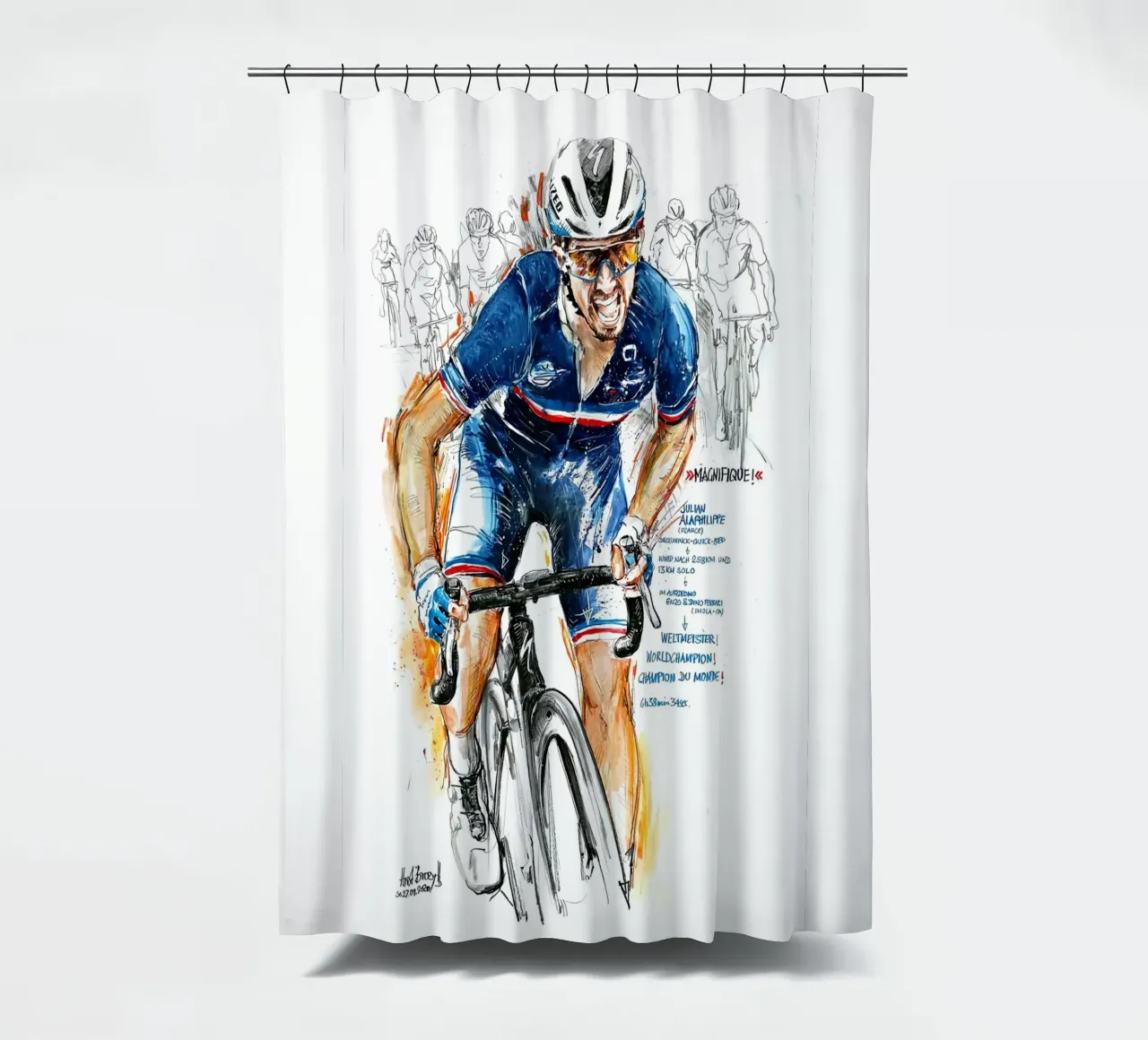MAGNIFIQUE! Julian Alaphilippe Duschvorhang von SPECIAL SHOP GENTHO UK