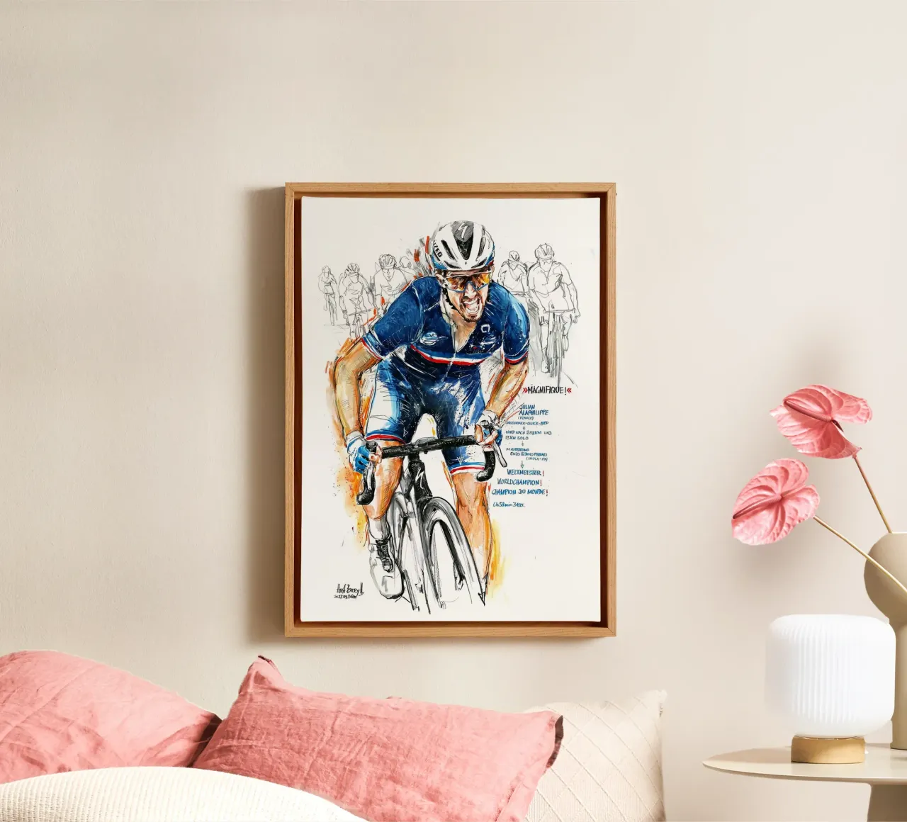 MAGNIFICO! Julian Alaphilippe tela con Cornice a cassetta da SPECIAL SHOP GENTHO UK