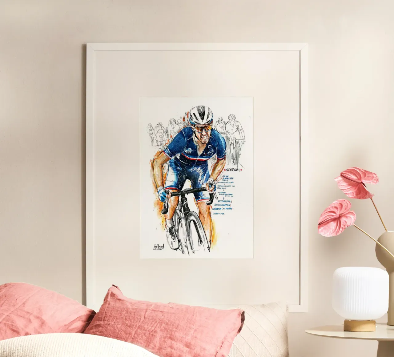 MAGNIFICO! Julian Alaphilippe poster con telaio in legno da SPECIAL SHOP GENTHO UK
