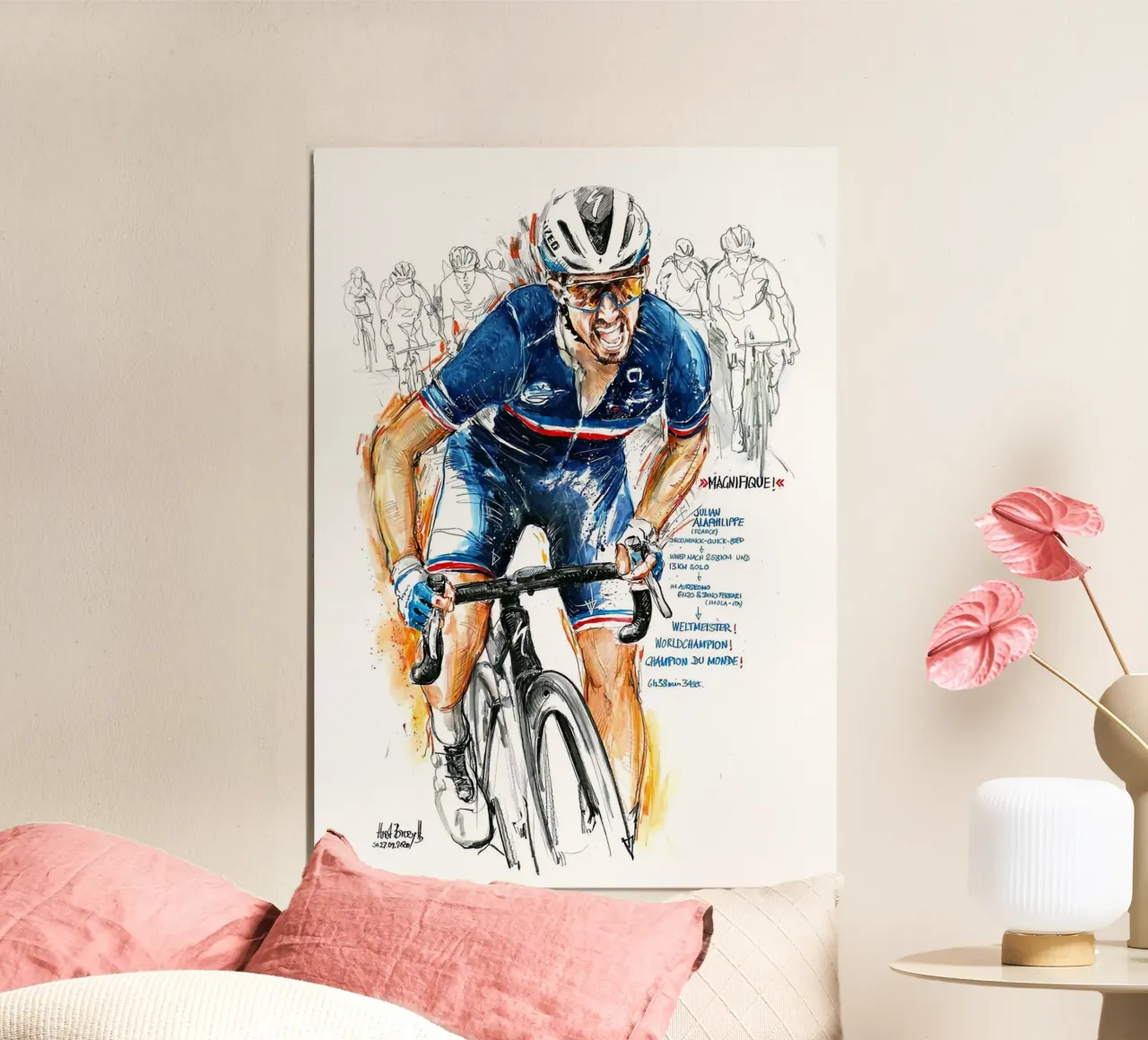 MAGNIFICO! Julian Alaphilippe poster con telaio in legno da SPECIAL SHOP GENTHO UK