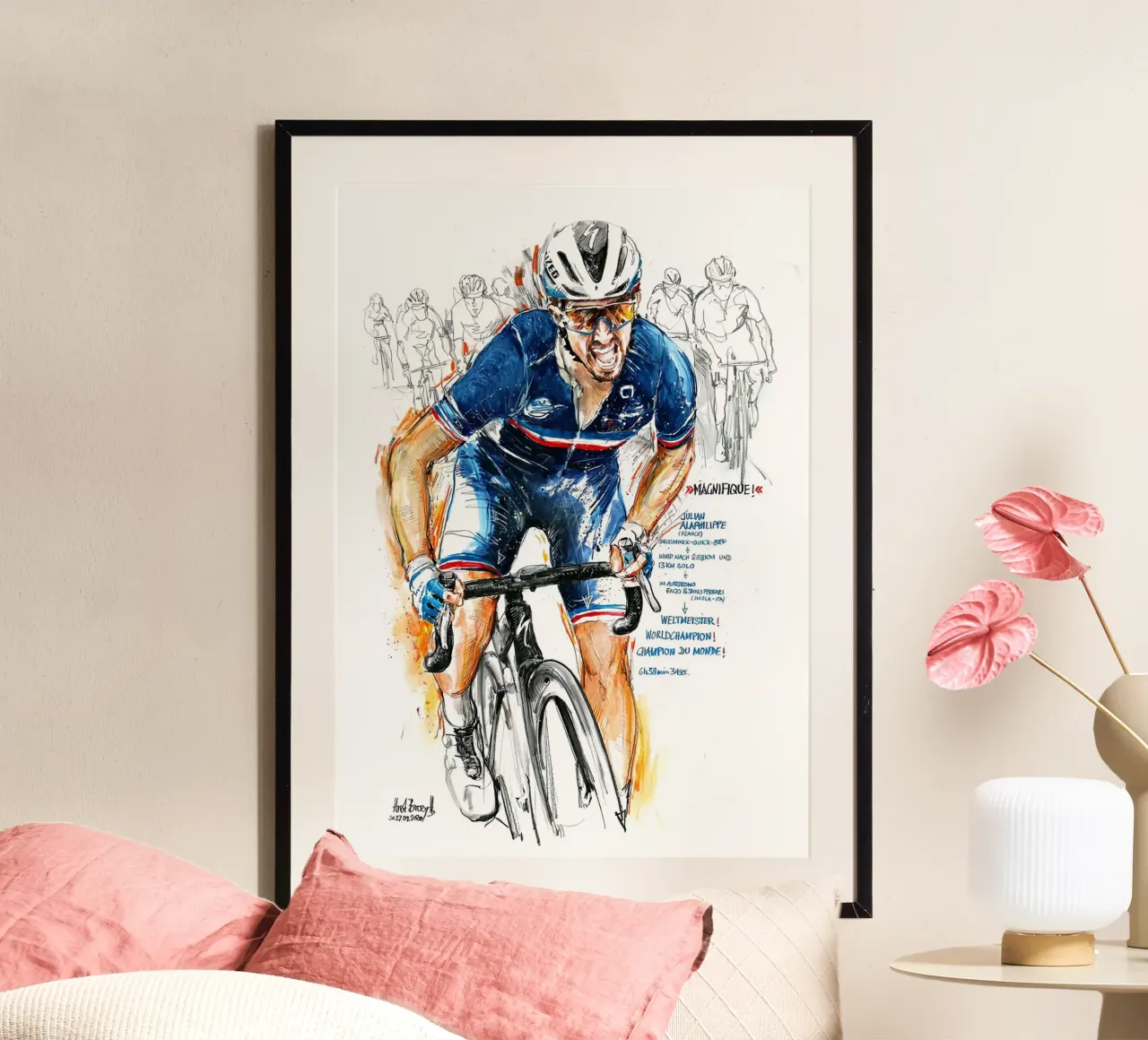 MAGNIFICO! Julian Alaphilippe poster con telaio in legno da SPECIAL SHOP GENTHO UK