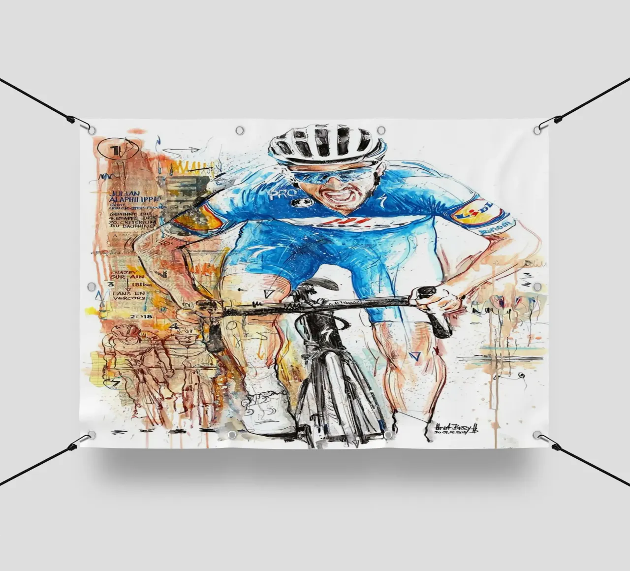 Julian Alaphilippe velocista telo in pvc da SPECIAL SHOP GENTHO UK