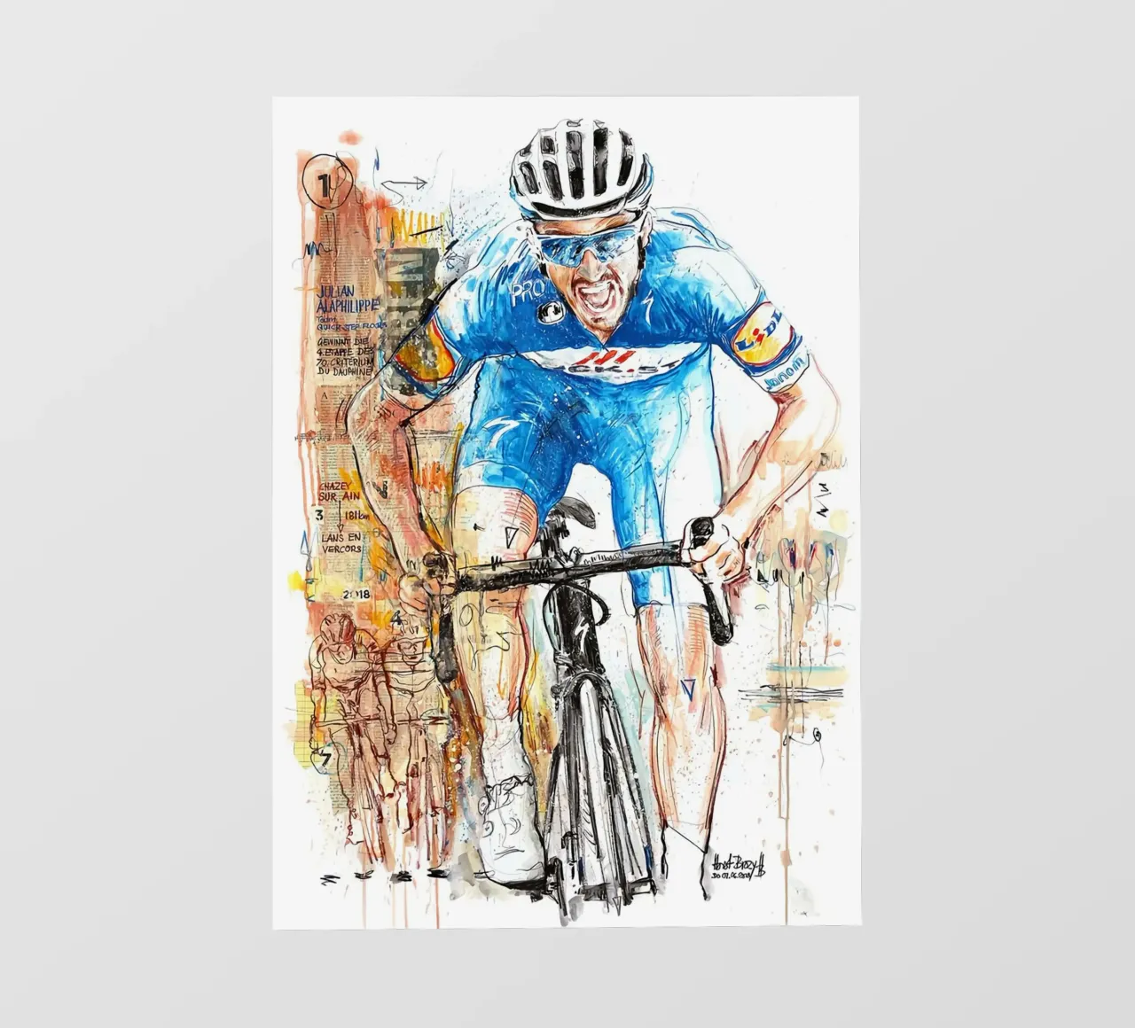 Julian Alaphilippe velocista telo in pvc da SPECIAL SHOP GENTHO UK