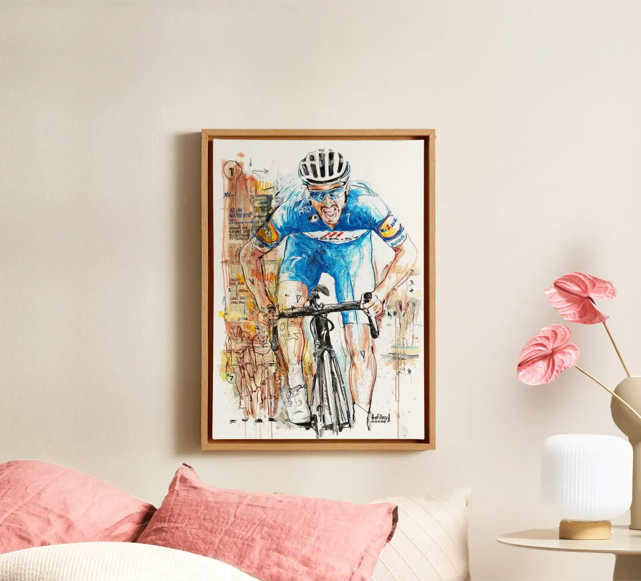 Julian Alaphilippe Sprinter canvas with Floater frame by SPECIAL SHOP GENTHO UK