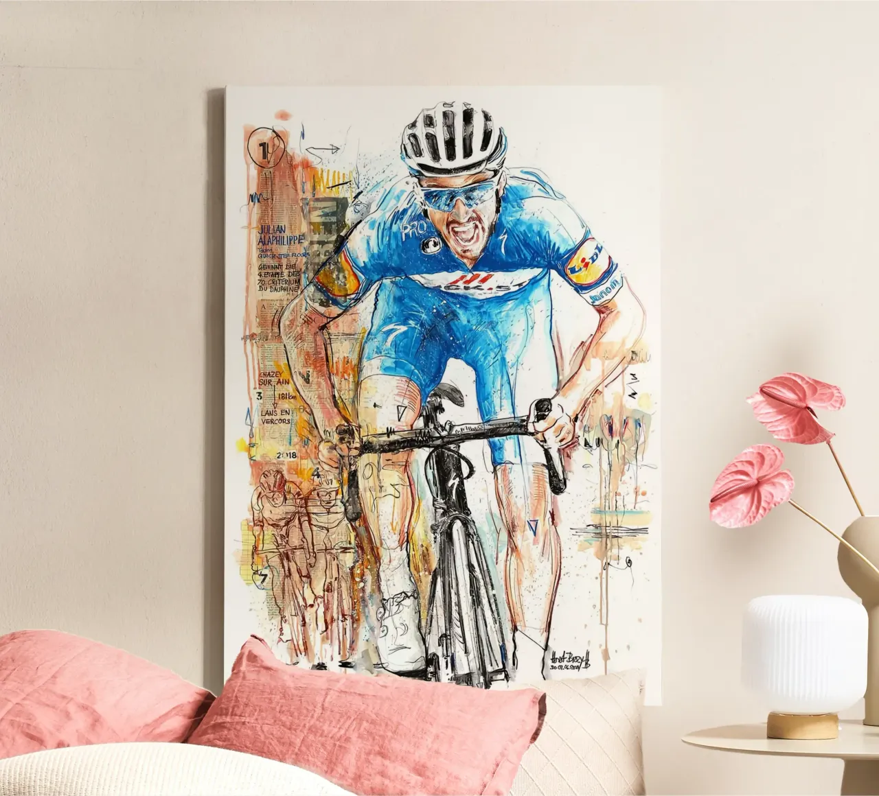 Julian Alaphilippe Sprinter canvas with Floater frame by SPECIAL SHOP GENTHO UK