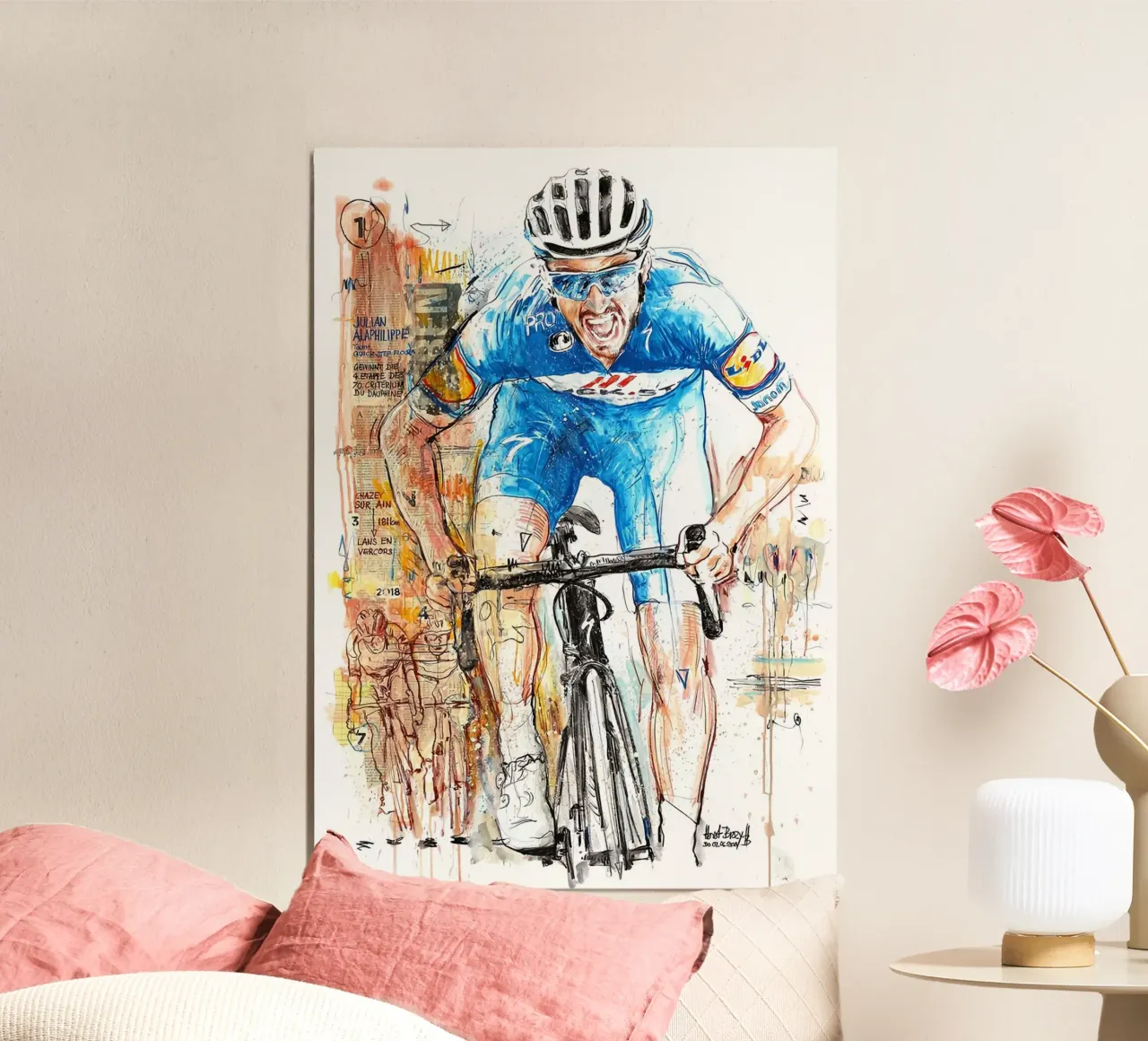 Julian Alaphilippe velocista poster con telaio in legno da SPECIAL SHOP GENTHO UK